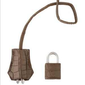Hermès Birkin crocodile clochette lock set